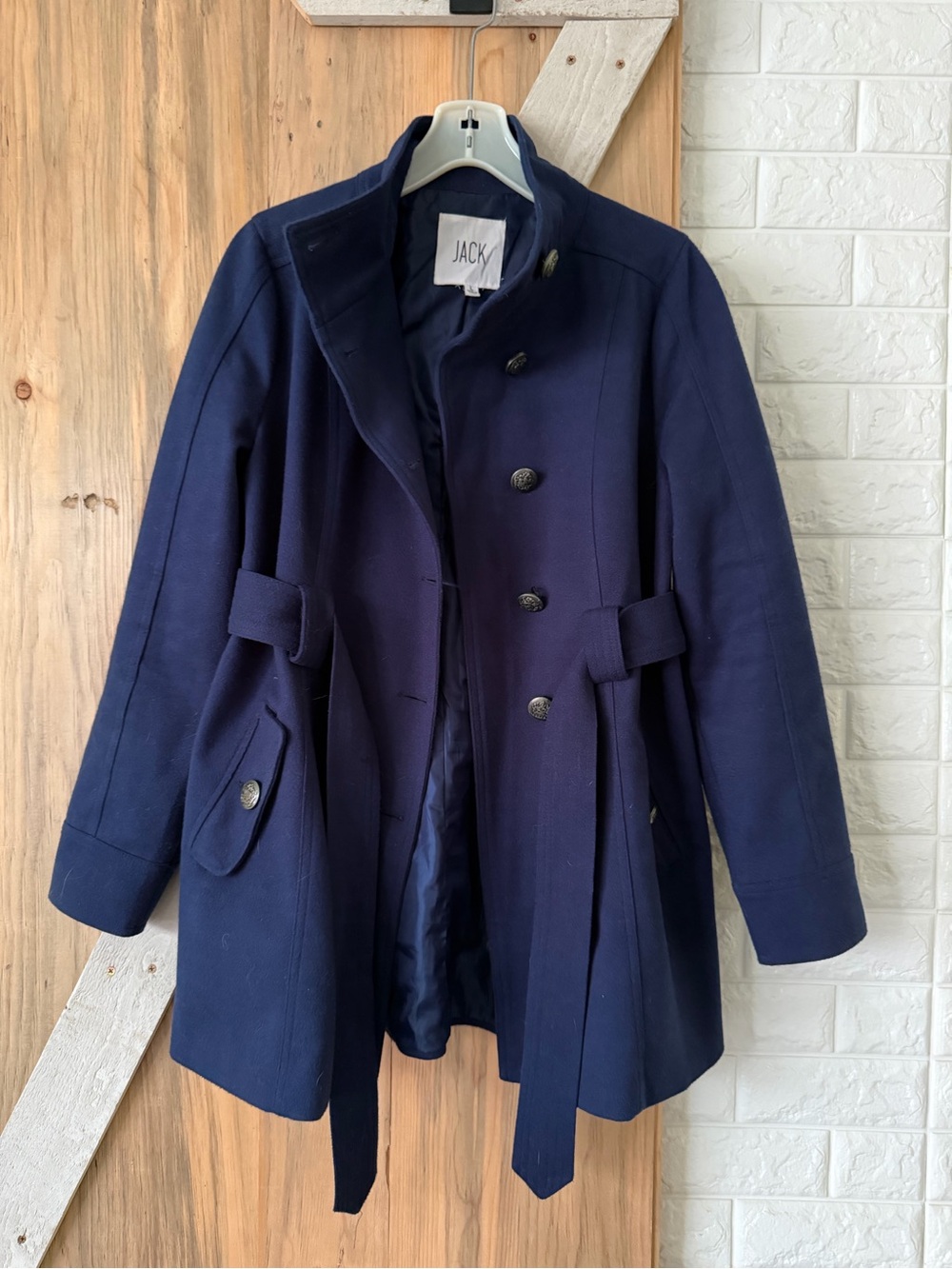 JACK Women's Navy Blue Wool Blend Peacoat Jacket ModCloth L